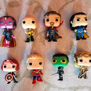 Marvel and DC funko pop characters. Entire collection of 8